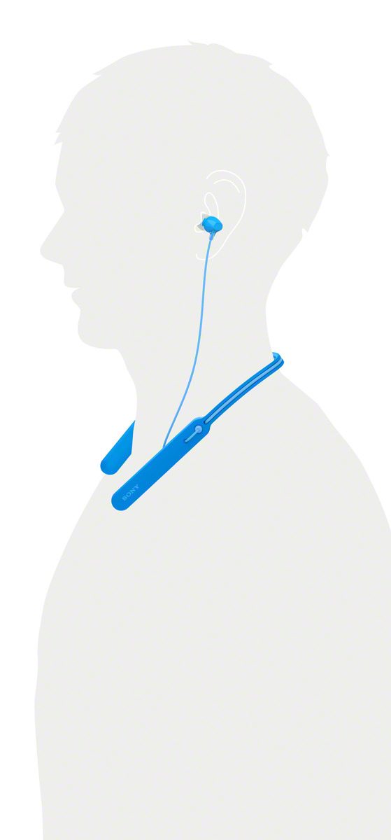SONY Kopfhörer Neckband 400, Blau WI-C Bluetooth
