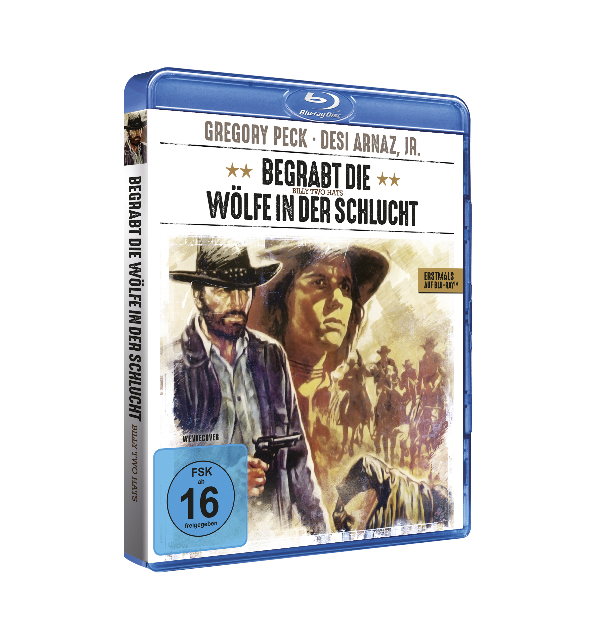 Blu-ray-Filmhülle, Begrabt Die Wolfe In Der Schlucht, mit Schauspielern auf dem Cover.