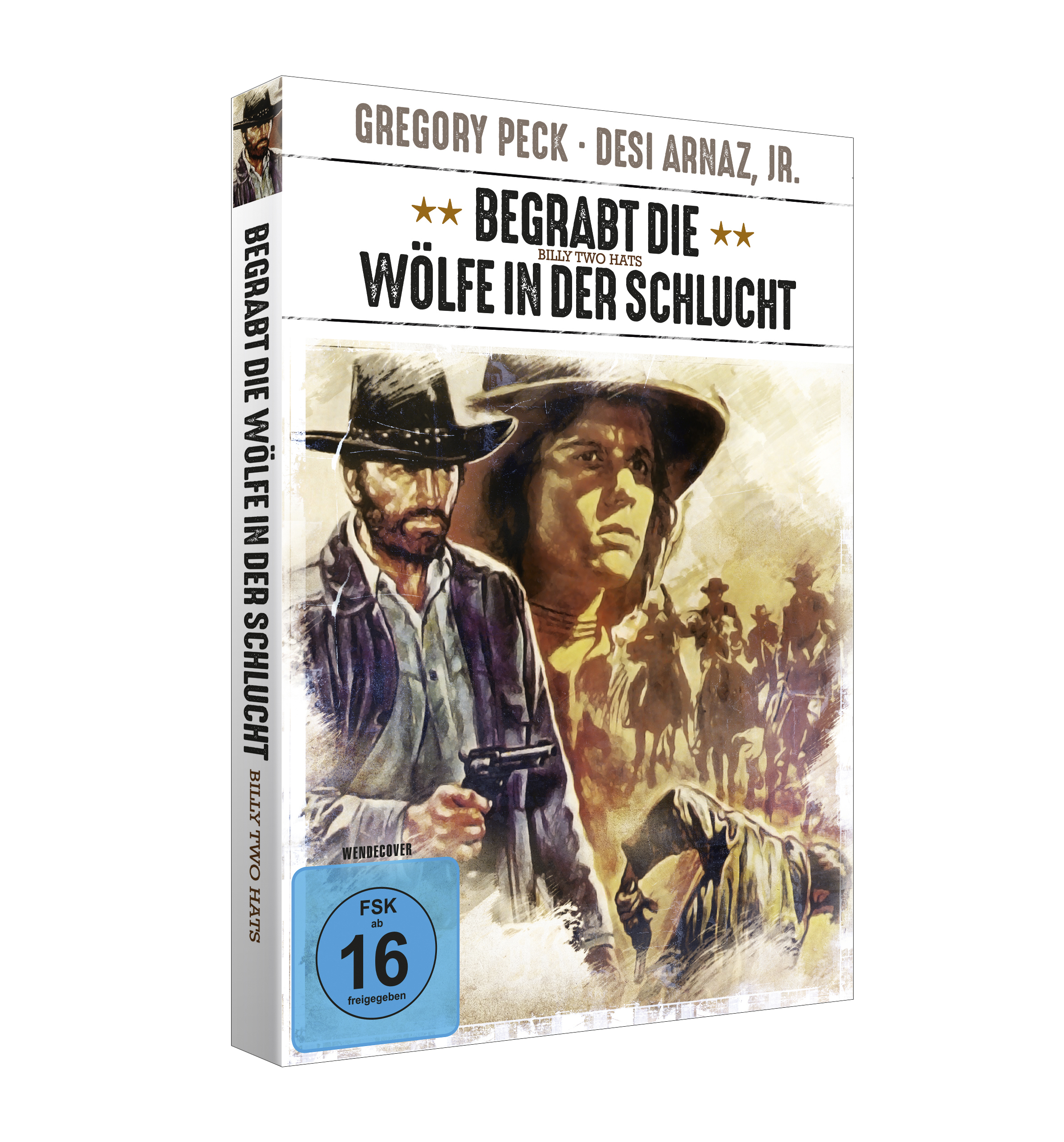 DVD-Hülle mit einem Filmplakat eines Mannes mit einer Waffe.