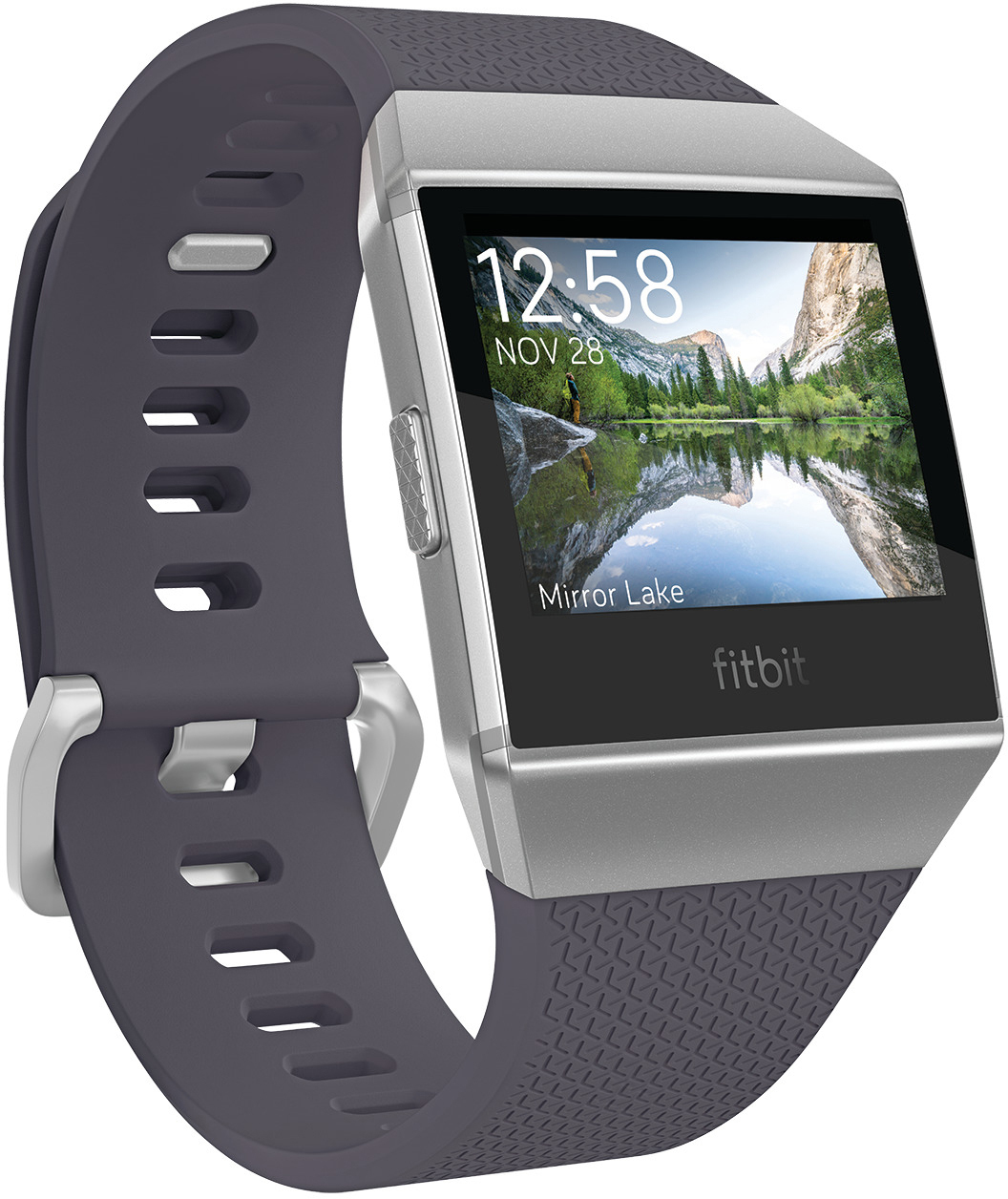 Aluminium Ionic S/L, Blue-Gray/White Elastomer, FITBIT Fitness-Smartwatch