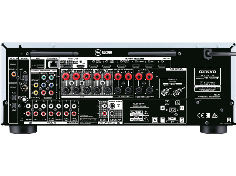 ONKYO TX-NR 676 7.2 hálózatképes UHD házimozi erősítő, ezüst