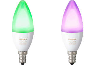 PHILIPS HUE Philips hue E14 - Espansione RGBW - 2 pezzi - Bianco e colorato - Lampadina (Bianco)