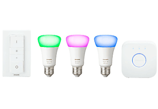 PHILIPS HUE starter white&color készlet, 3db izzó, dimmelhető, 10W E27