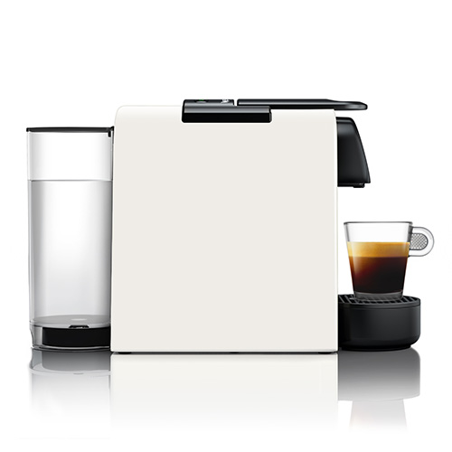 DE LONGHI Nespresso Kaffeemaschine Essenza Mini + Milk Pure White EN 85 WAE Nespresso Maschine Weiß
