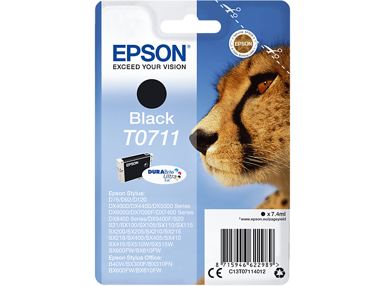 EPSON Inktpatroon T0711 Zwart (C13T07114022)