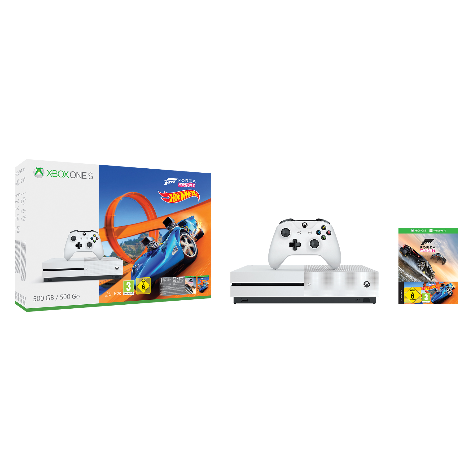 MICROSOFT Xbox One S 500GB Konsole - Forza Horizon 3 + Hot Wheels Bundle