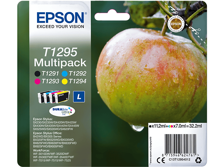 EPSON Inktpatronen T1295 Zwart - Cyaan - Magenta - Geel (C13T12954022)