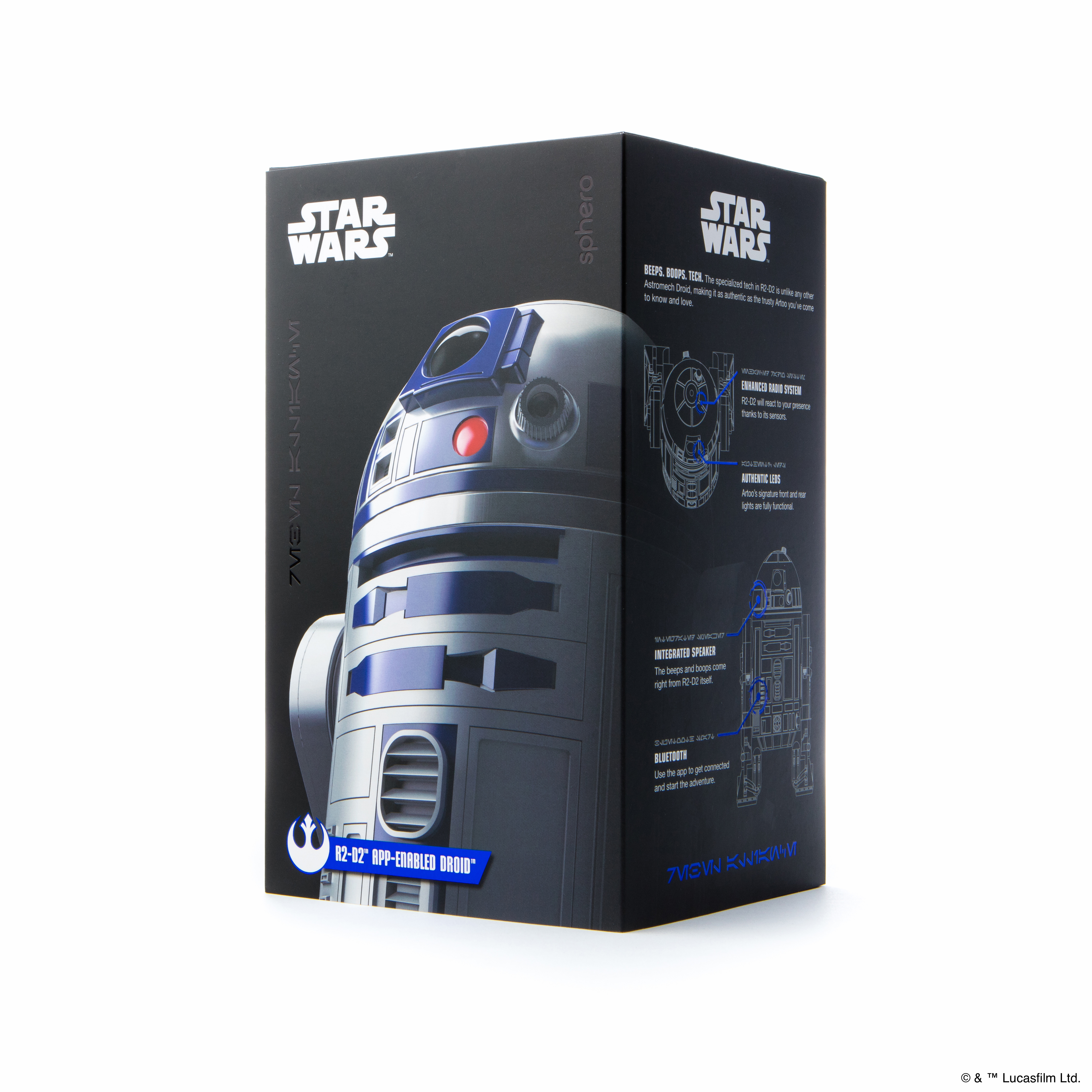 SPHERO Star Wars R2-D2 - Jouet contrôlé via une application (Blanc/bleu)