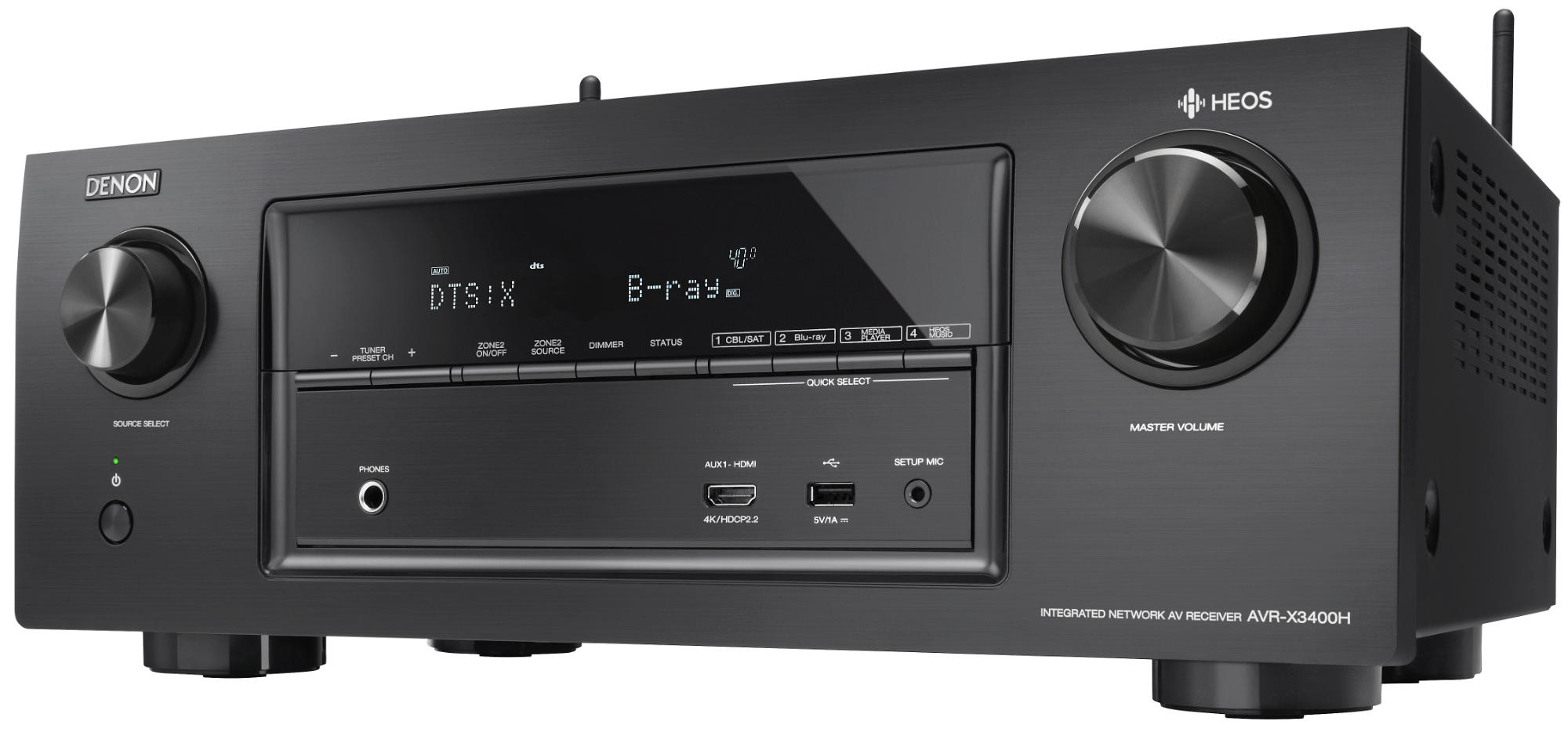 DENON AVR-X3400H  AV-Receiver (7.2 Kanäle, 180 Watt pro Kanal, Schwarz)