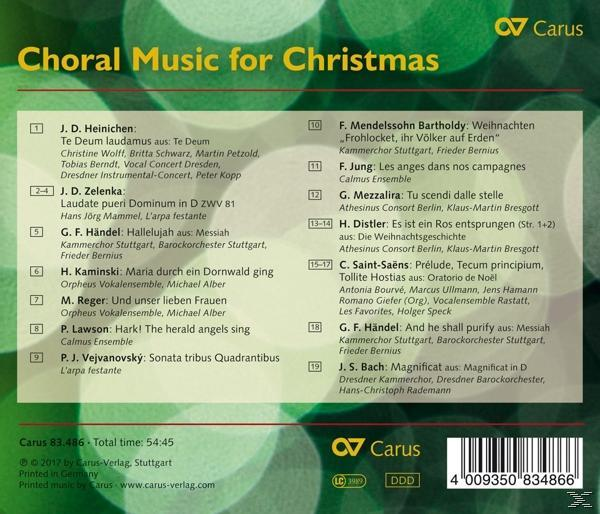 VARIOUS - Choral Music for - Christmas (CD)