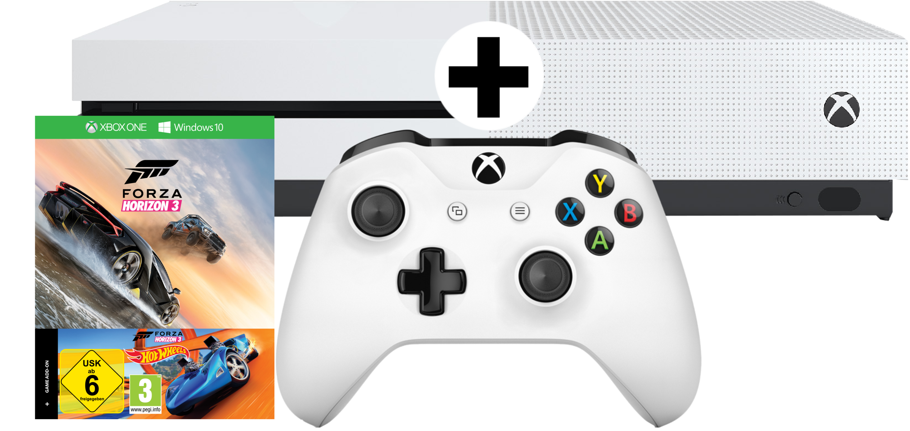 MICROSOFT Xbox One S 500GB Konsole Bundle Forza Horizon + DLC Hot Wheels (Downloadcode)