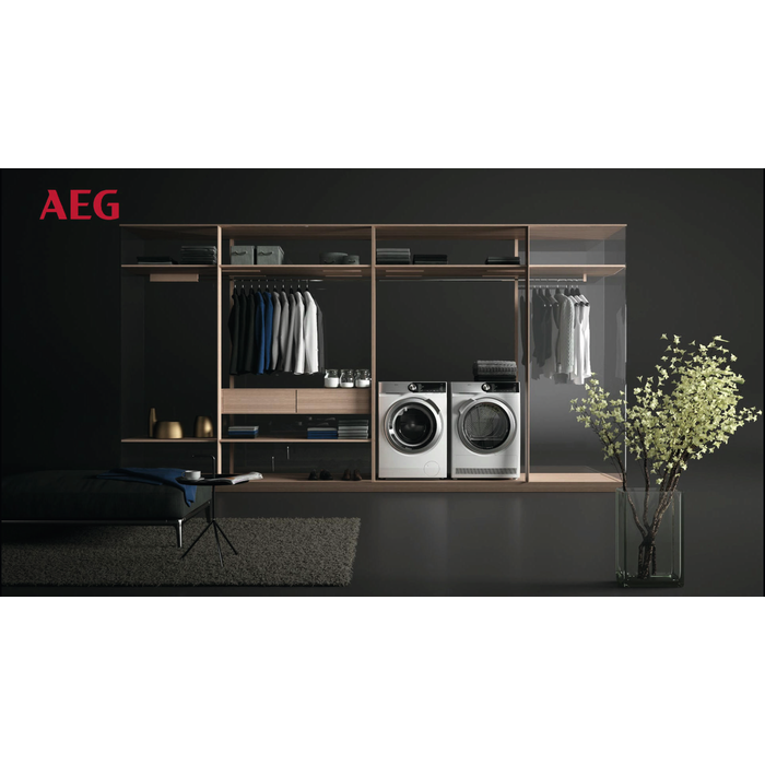 AEG mit 8000 (9 kg, Silber Silber) Weiß T8DE88595D Serie Trommelsteuerung A++, / AbsoluteCare Wärmepumpentrockner /