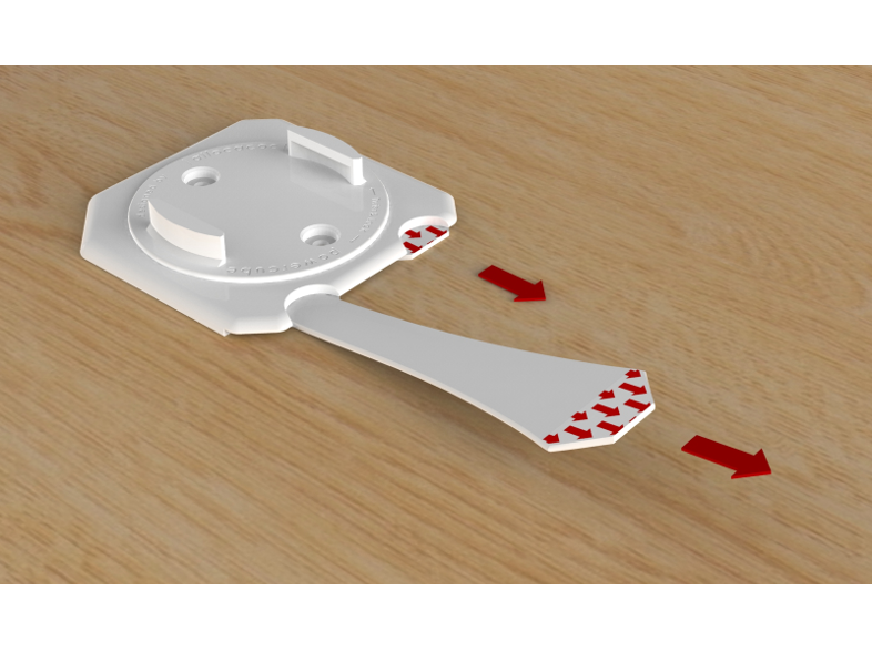 ALLOCACOC 0005/EUDOCK hálózati elosztó és hosszabbító rögzítő, dokkoló elem, 3 db, fehér