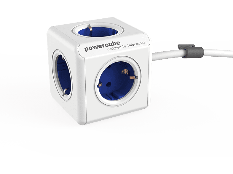 ALLOCACOC 1402BL/DEEUPC PowerCube Extended hálózati hosszabbító, 4 dugalj + 2 USB, 1,5m, fehér-kék