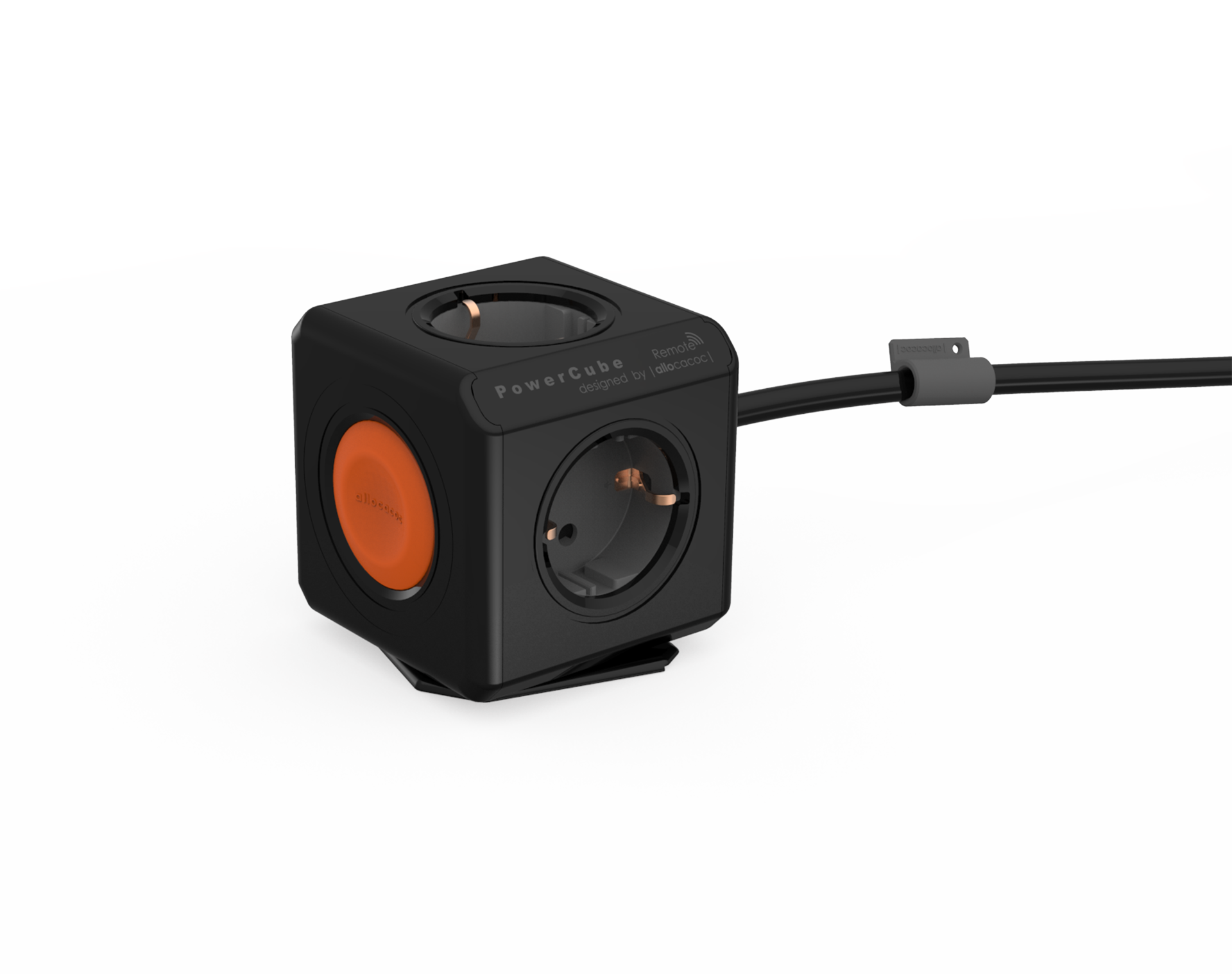 ALLOCACOC 1513BK/EUEXRM PowerCube Extended Remote hálózati hosszabbító, 4 dugalj,1,5m kapcsoló, fek-narancs