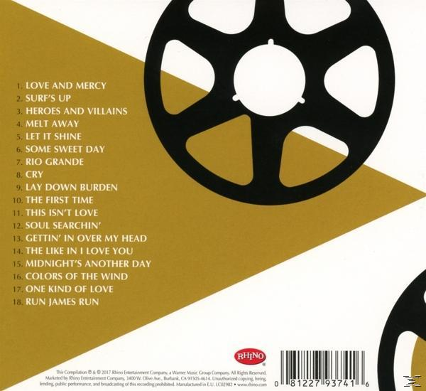 CD-hoes. Tracklist bevat nummers als 'Love and Mercy' en 'Heroes and Villains'.