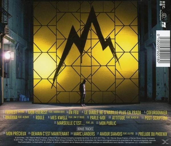 Albumcover mit gelbem Hintergrund und schwarzer Bergsilhouette, Mann stehend.