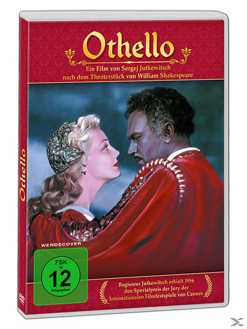 DVD-Hülle für den Film 'Othello'. Ein Mann und eine Frau stehen sich auf dem Cover gegenüber.