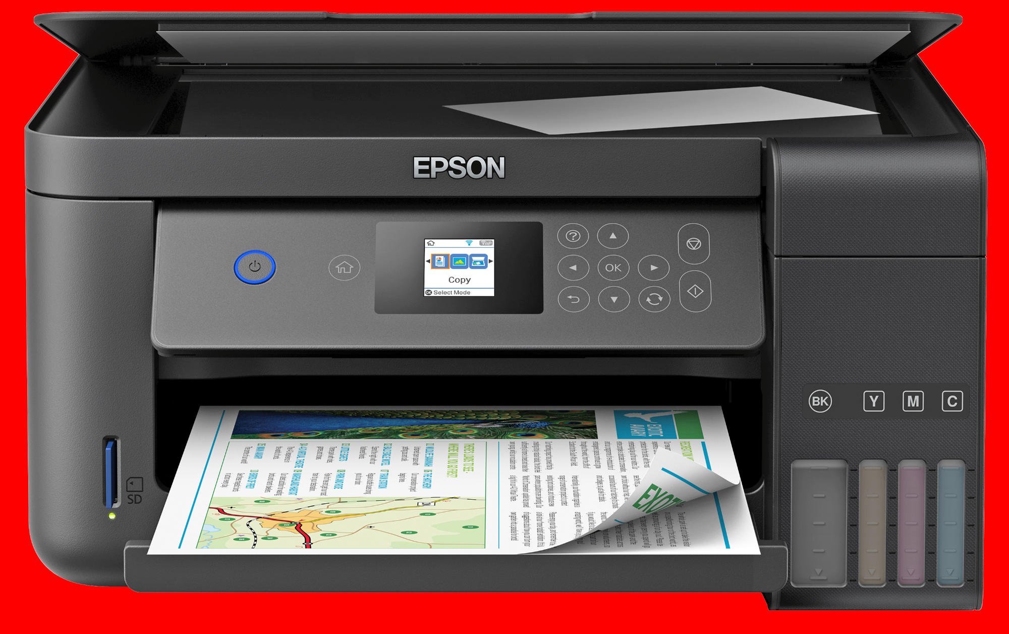 Impresora multifunción - Epson EcoTank ET2750, WiFi, Tarjeta SD, LCD, Negro