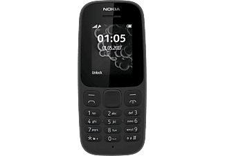 NOKIA 105 (2017) fekete nyomógombos kártyafüggetlen mobiltelefon + Telekom Domino kártya