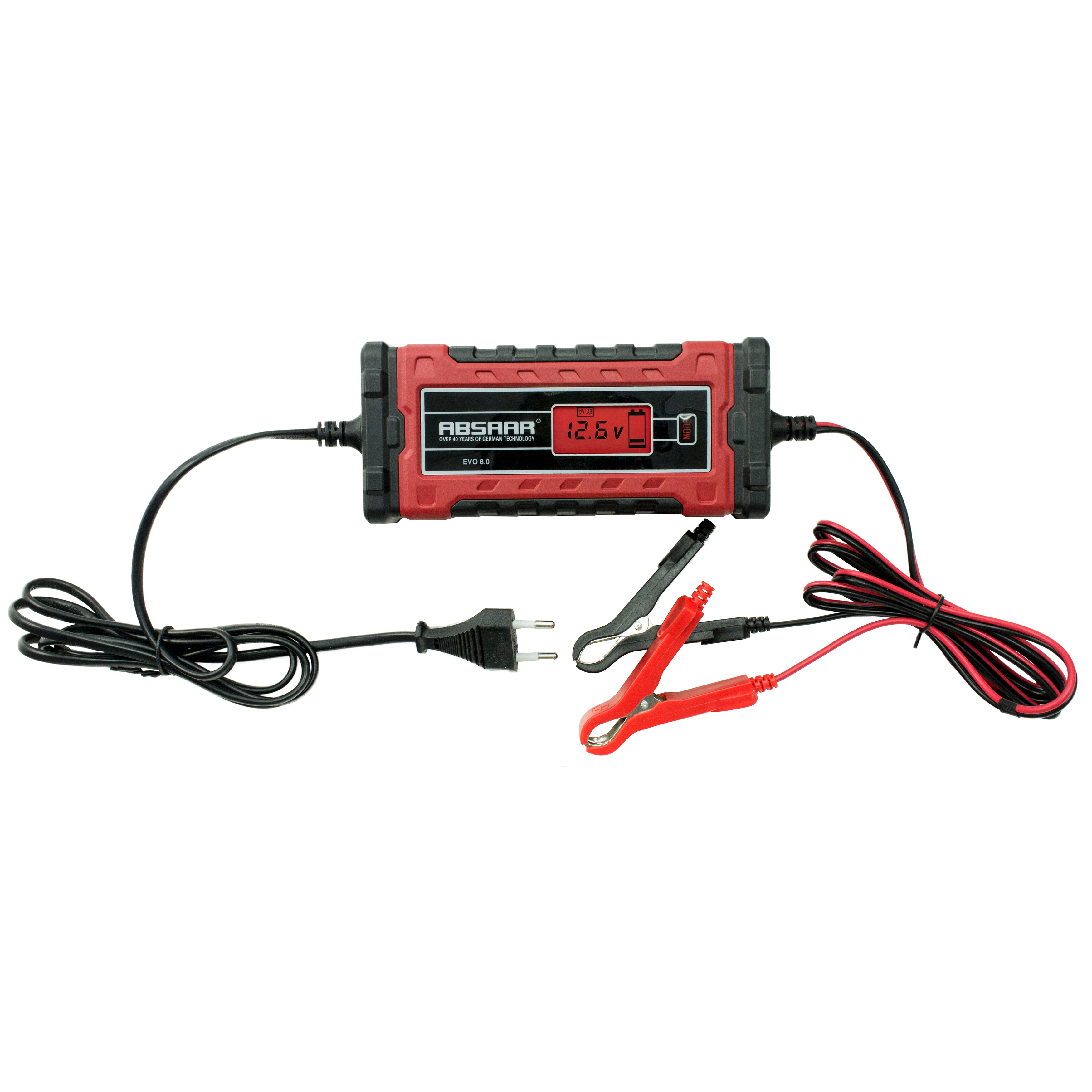 ABSAAR 158002 EVO 6.0 Batterieladegerät, Rot/Schwarz