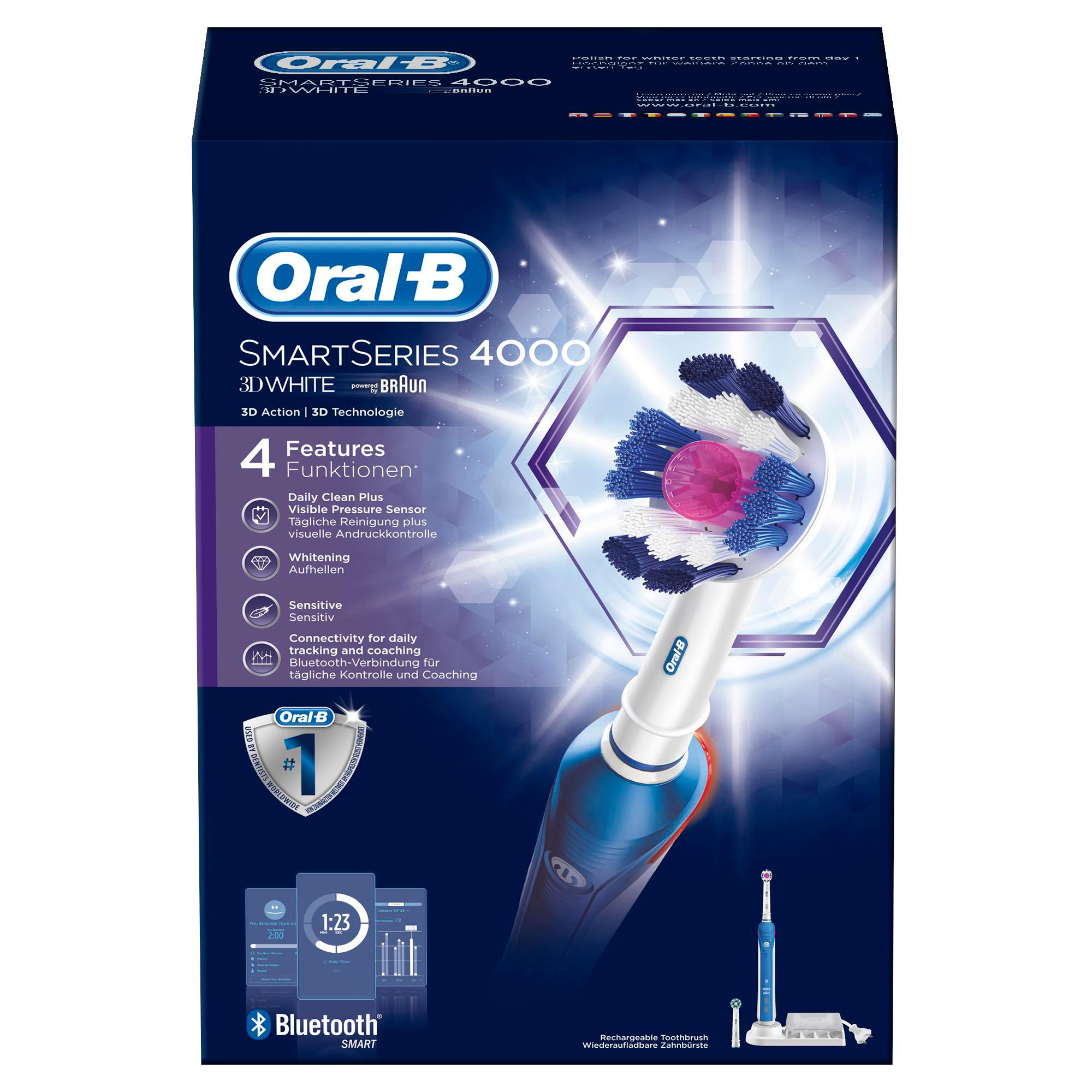 ORAL-B Smart Series 4000 3DWhite elektrische Zahnbürste Dunkelblau/Weiß