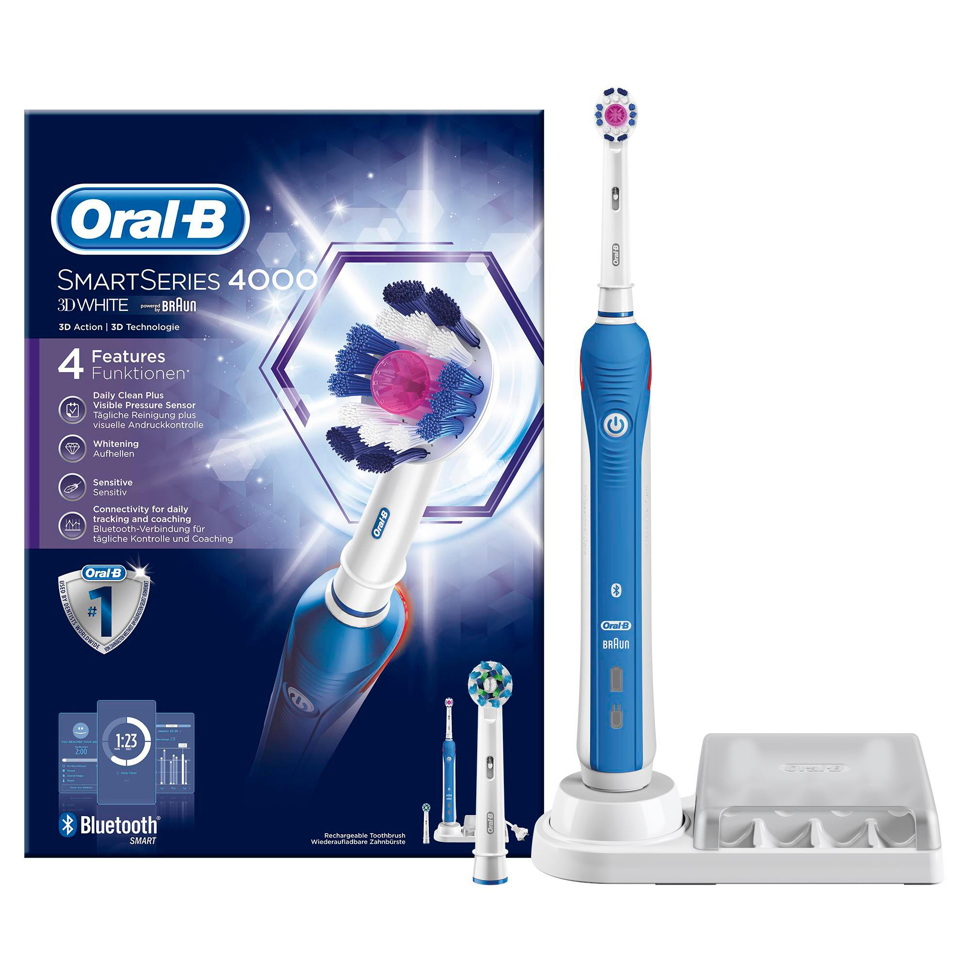ORAL-B Smart Series 4000 3DWhite elektrische Zahnbürste Dunkelblau/Weiß