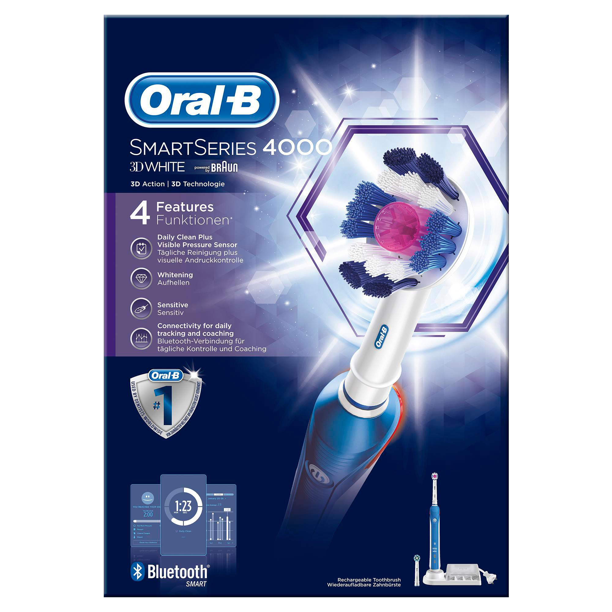 ORAL-B Smart Series 4000 3DWhite elektrische Zahnbürste Dunkelblau/Weiß