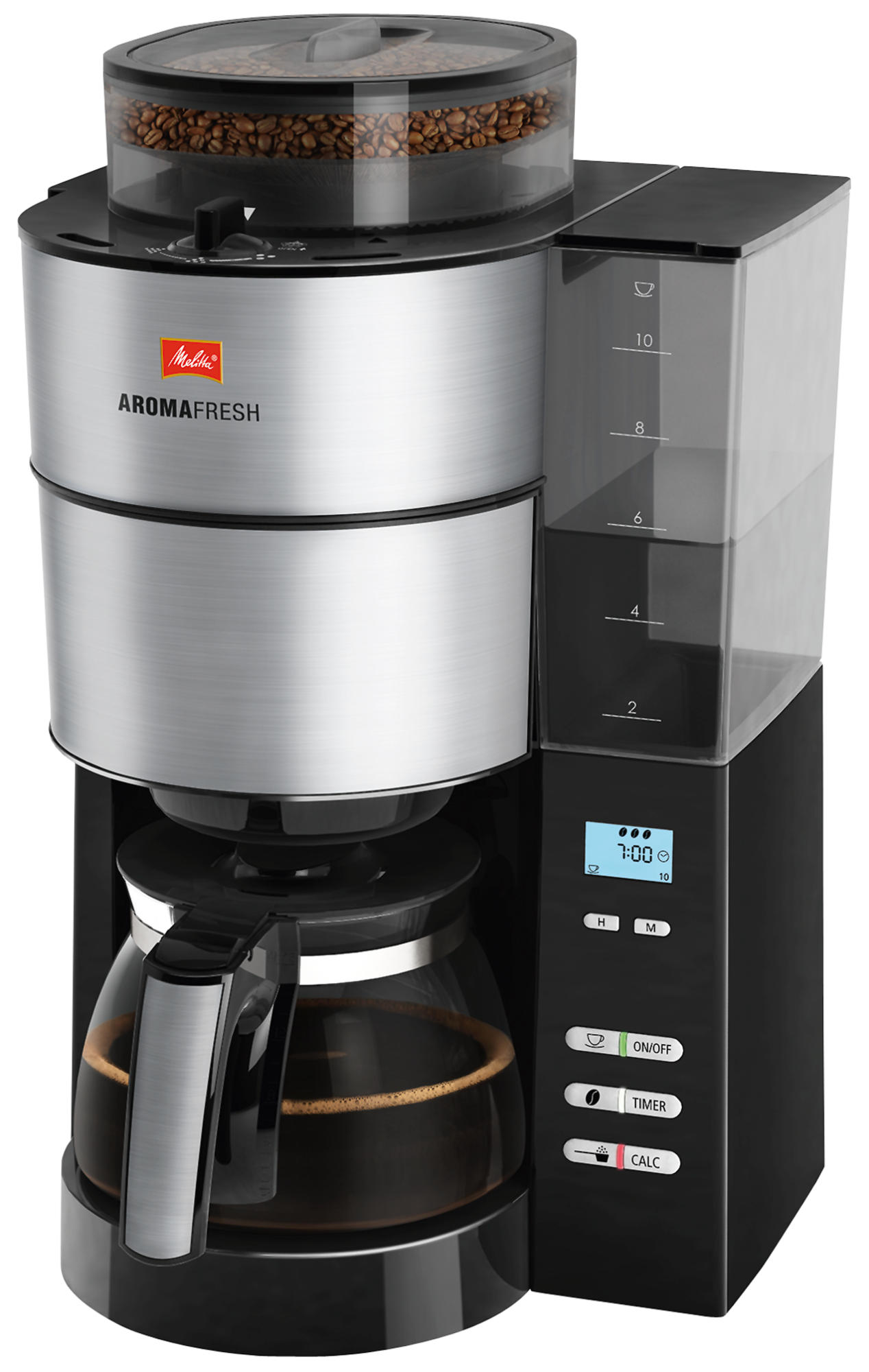 MELITTA  AromaFresh - Koffiezetapparaat - Inhoud watertank: 1,2 l - Type kan: Glazen kan - Zwart