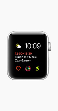 APPLE Watch Series 1 Smart Watch Aluminium Polymer, 38 mm, Silber/Weiß