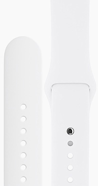 APPLE Watch Series 1 Smart Watch Aluminium Polymer, 38 mm, Silber/Weiß