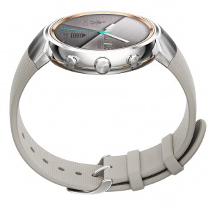 ASUS ZenWatch 3 (WI503Q) Smartwatch Edelstahl Silikon, 118 mm, Silber mit Sportarmband Beige