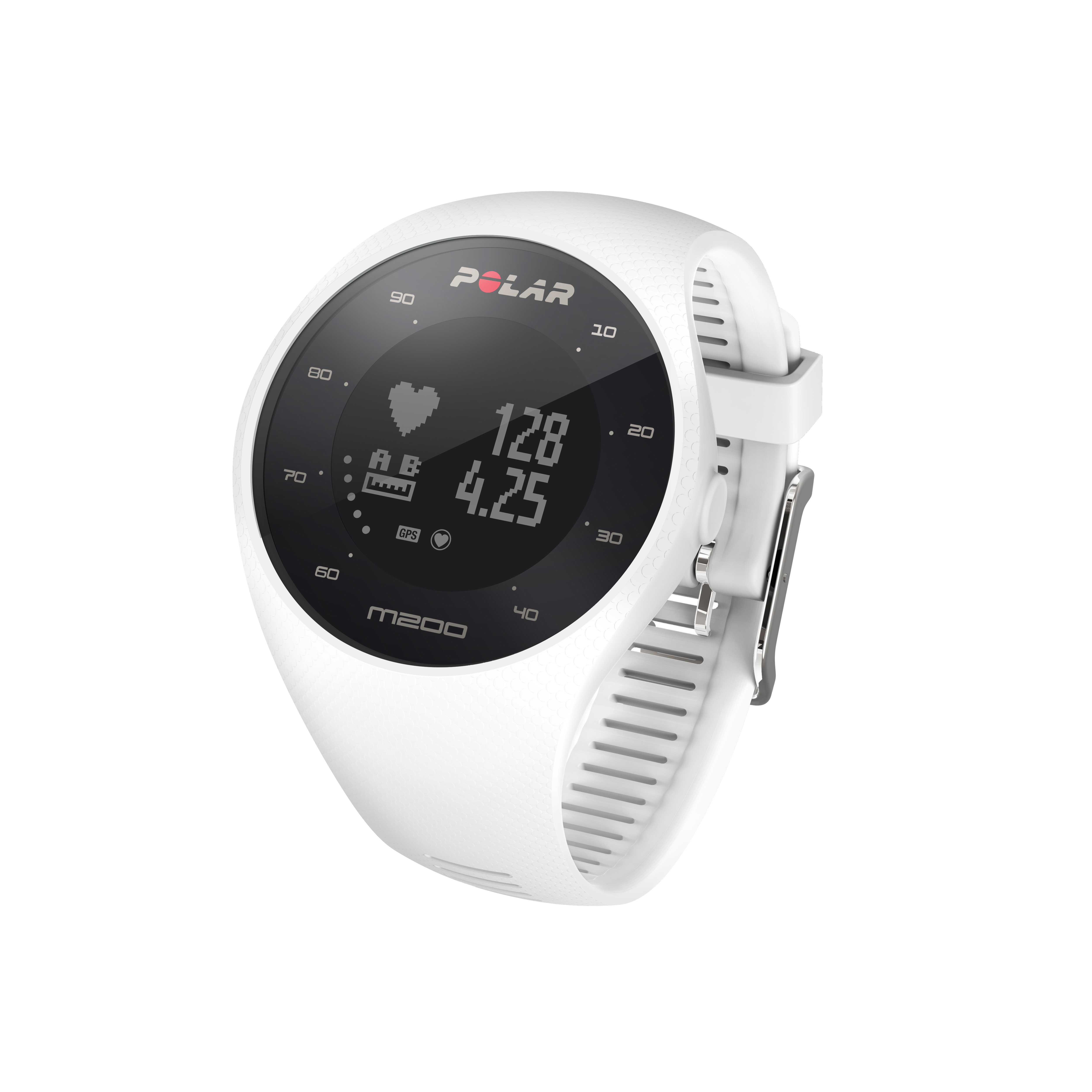 POLAR M200, Fitness Tracker, Größe M/L: 150-210 mm, Weiß