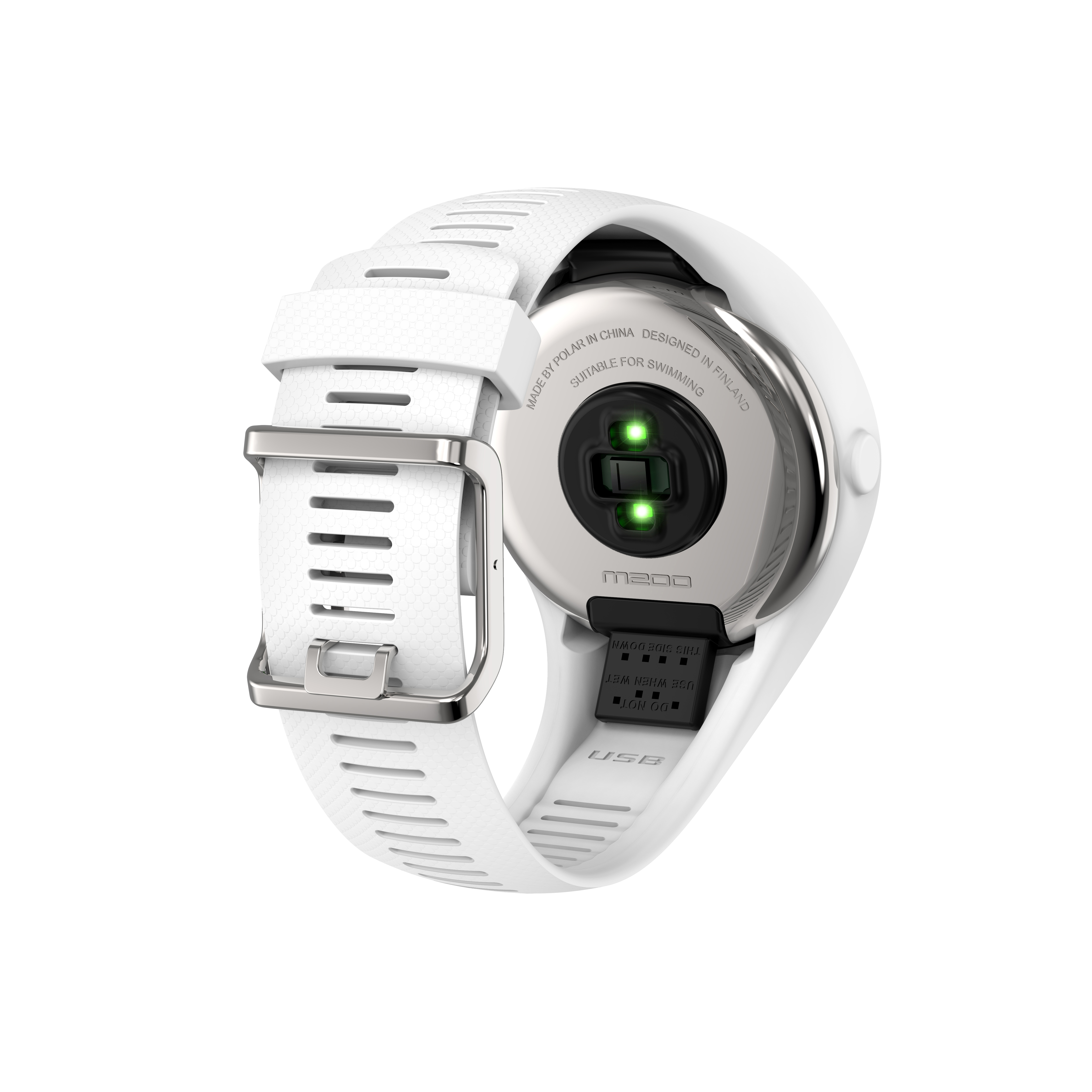 POLAR M200, Fitness Tracker, Größe M/L: 150-210 mm, Weiß