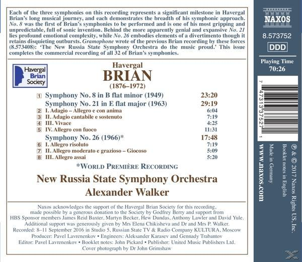 New Russia State Symphony Orchestra - Sinfonien 8,21,26  - (CD)