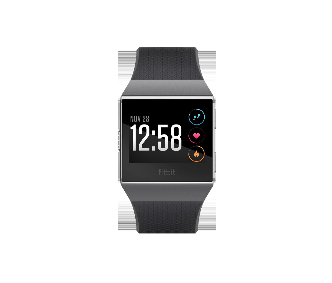 FITBIT Ionic - Fitness-Smartwatch (S/L, Elastomer, Charcoal/Smoke Gray)