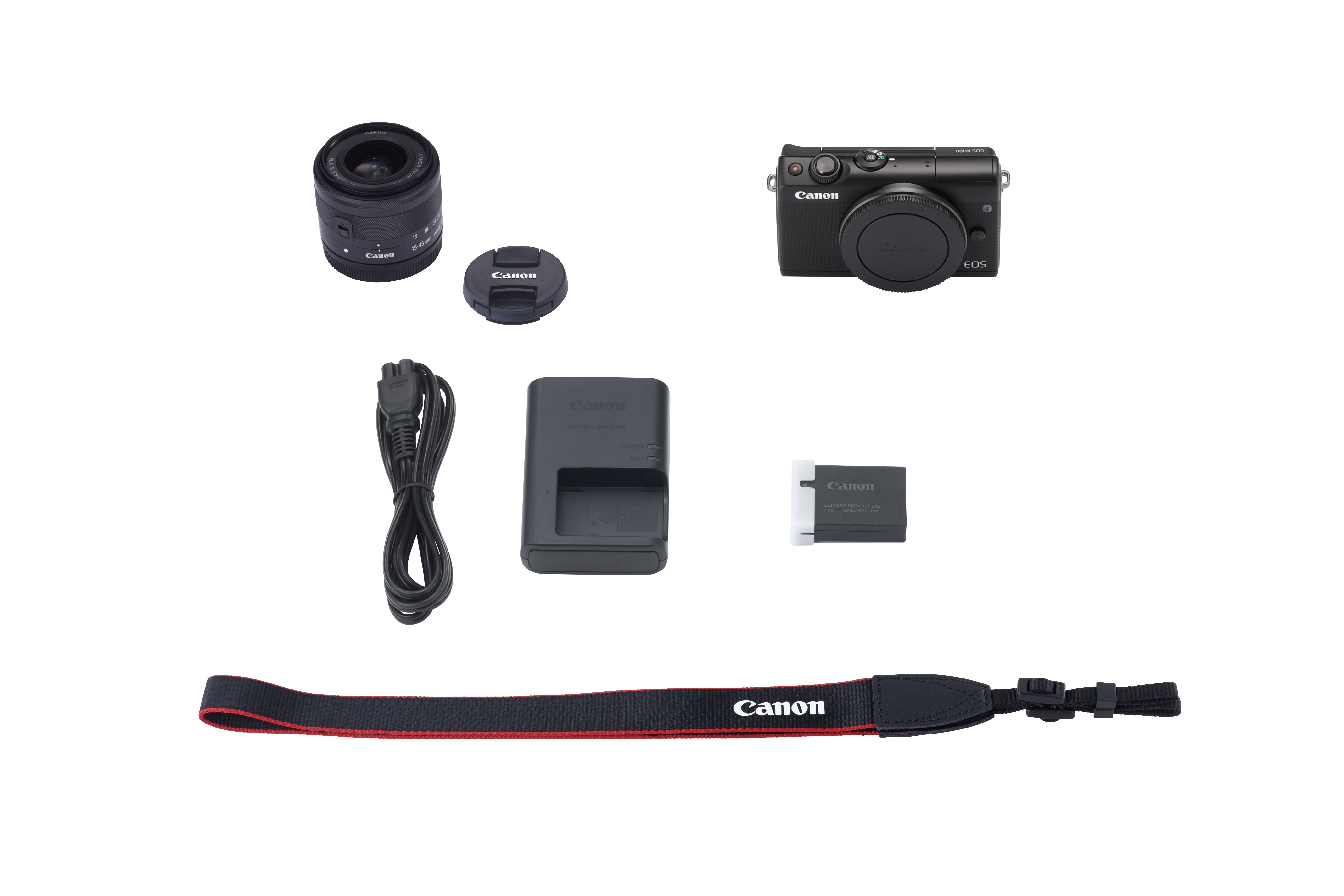 CANON EOS M100 Kit Systemkamera mit Objektiv 15-45 mm, 7,5 cm Display Touchscreen, WLAN