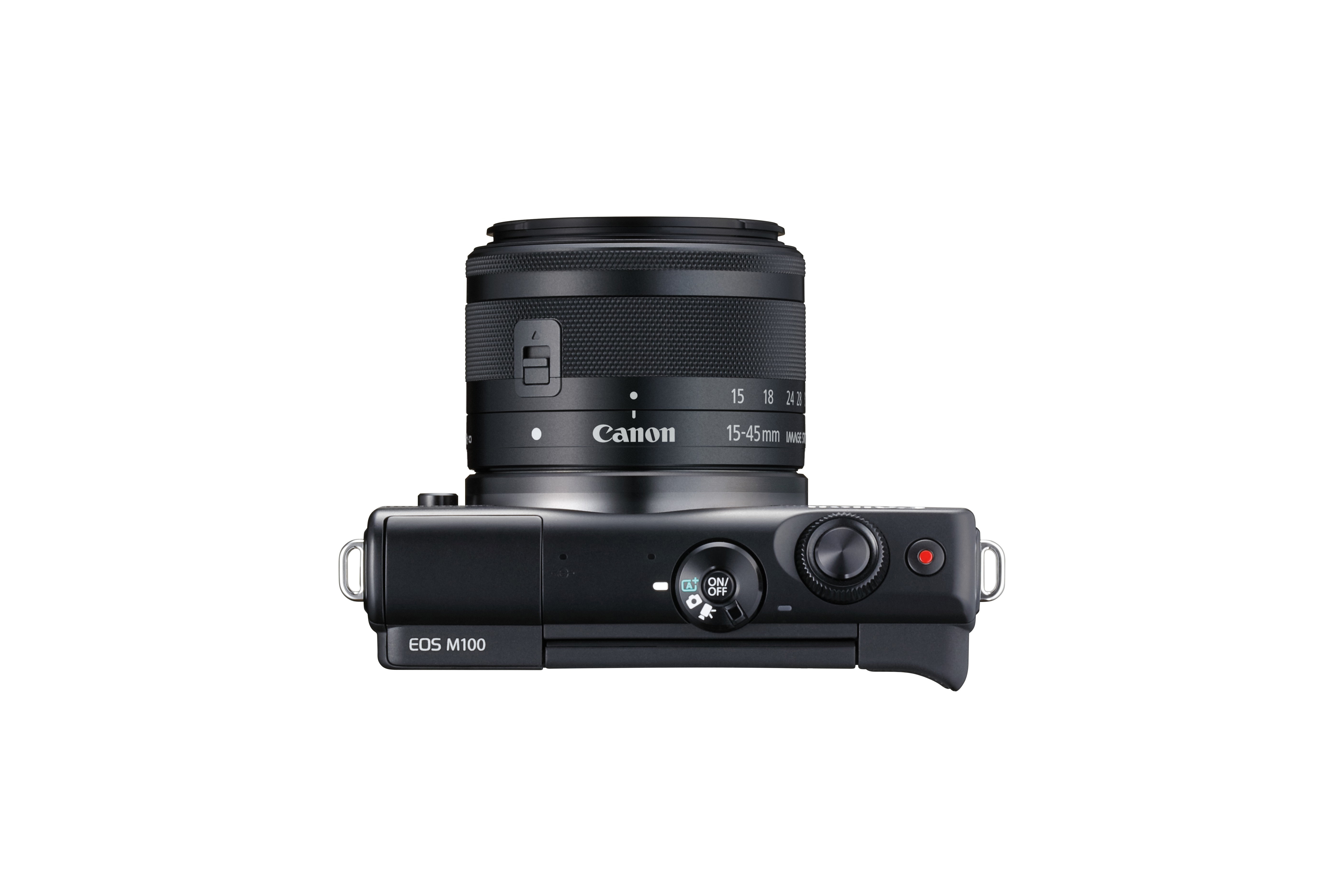 CANON EOS M100 Kit Systemkamera mit Objektiv 15-45 mm, 7,5 cm Display Touchscreen, WLAN