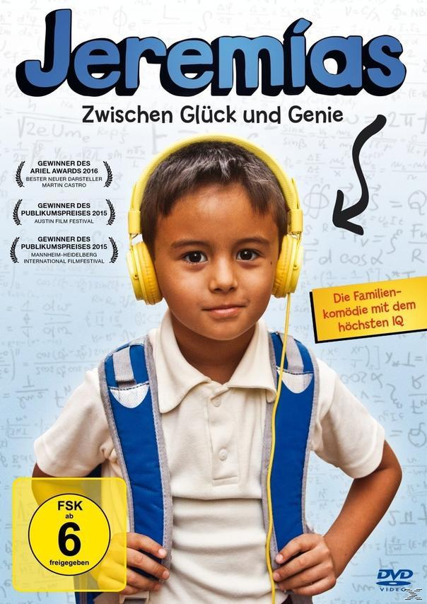 Filmcover: Junger Junge mit Kopfhörern, Text 'Jeremias' und Auszeichnungen.