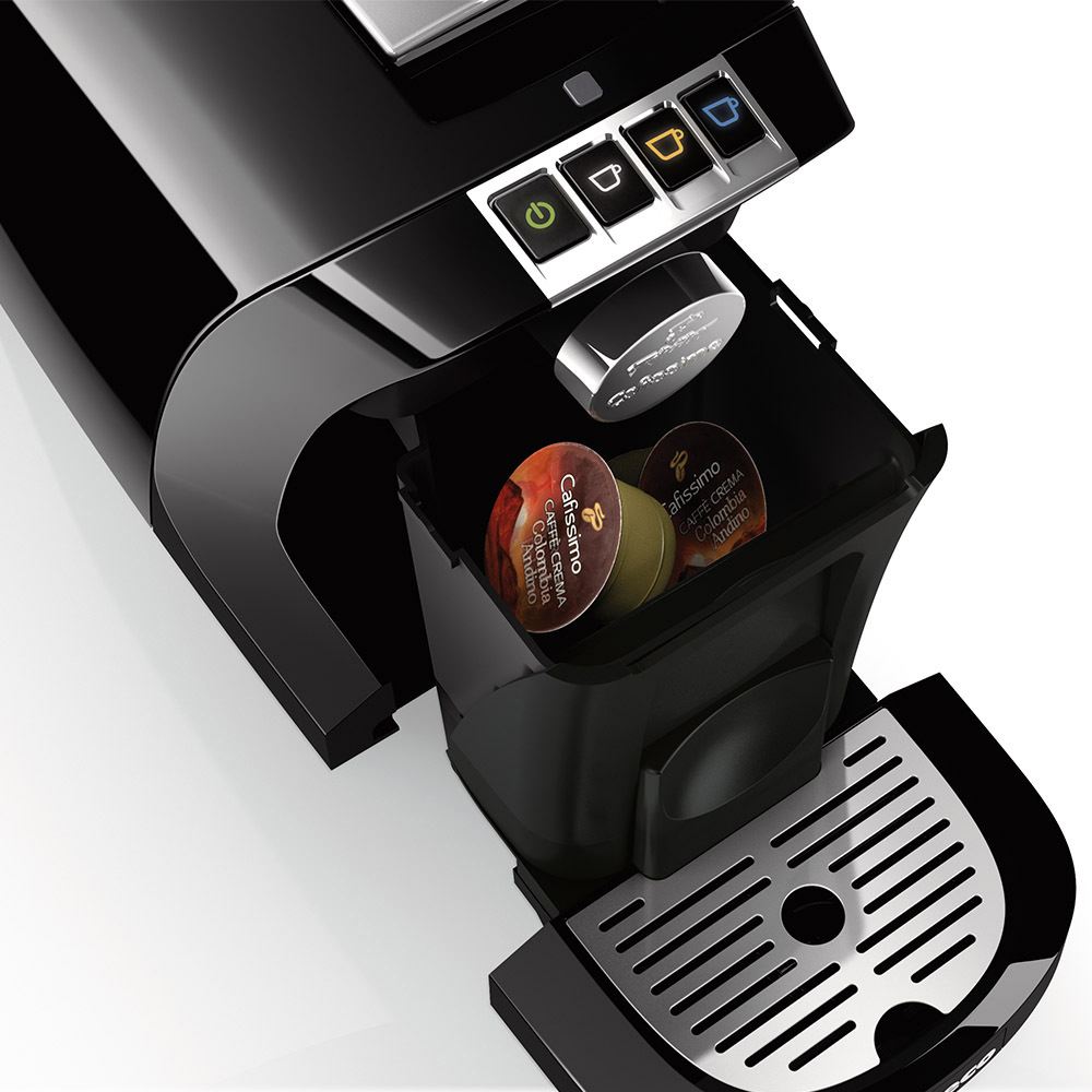TCHIBO CAFISSIMO Saeco Tuttocaffè Nero inkl. 100 Kapseln Kapselmaschine Schwarz