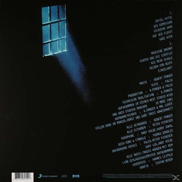 Albumcover mit blauem Fenster und Text, schwarzer Hintergrund.