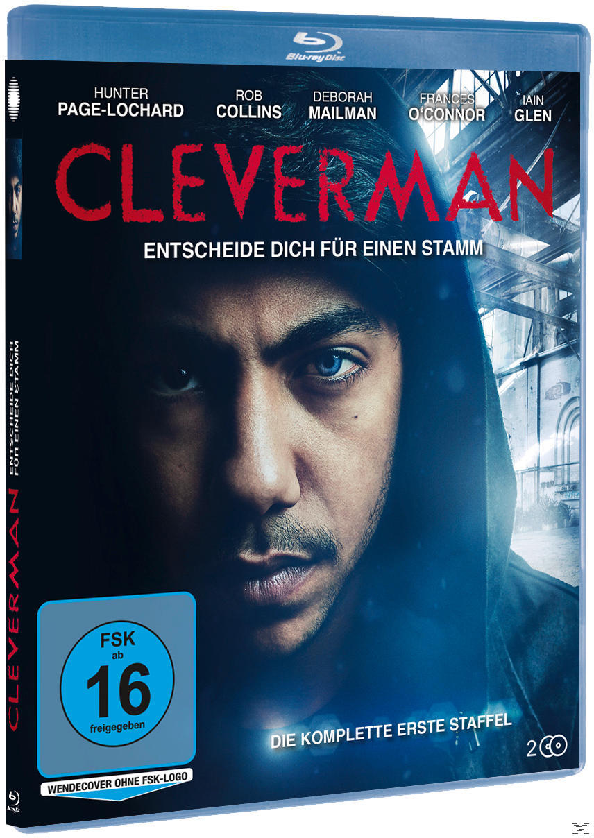 Blu-ray-Cover für 'Cleverman'. Ein Mann mit ernstem Gesichtsausdruck wird gezeigt.
