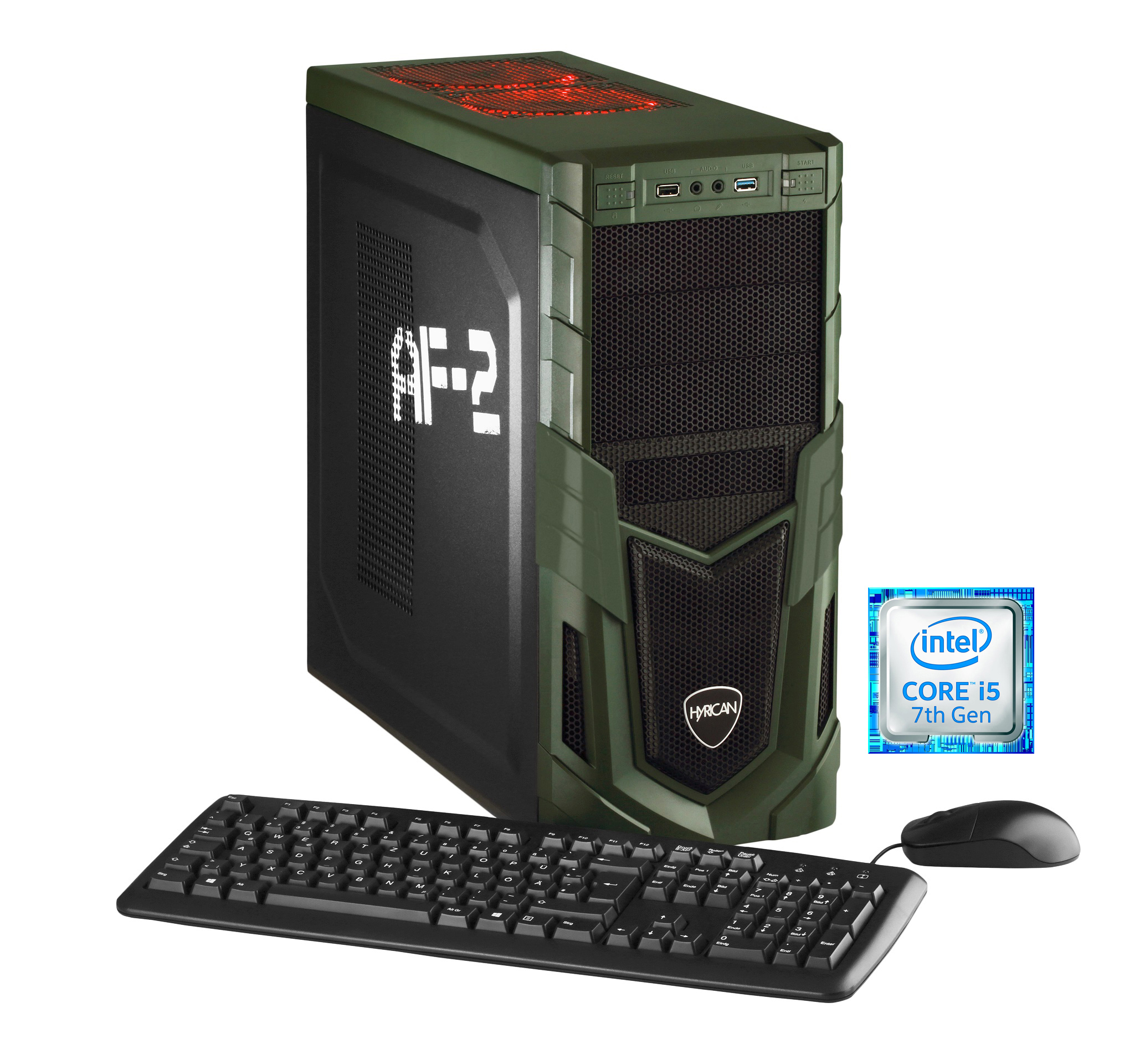 HYRICAN Military Gaming 5542 - Intel® Core™ i5 i5-7400 - 8 GB - 1 TB - NVIDIA GeForce® GTX 1050 - Windows 10 Home (64 Bit)