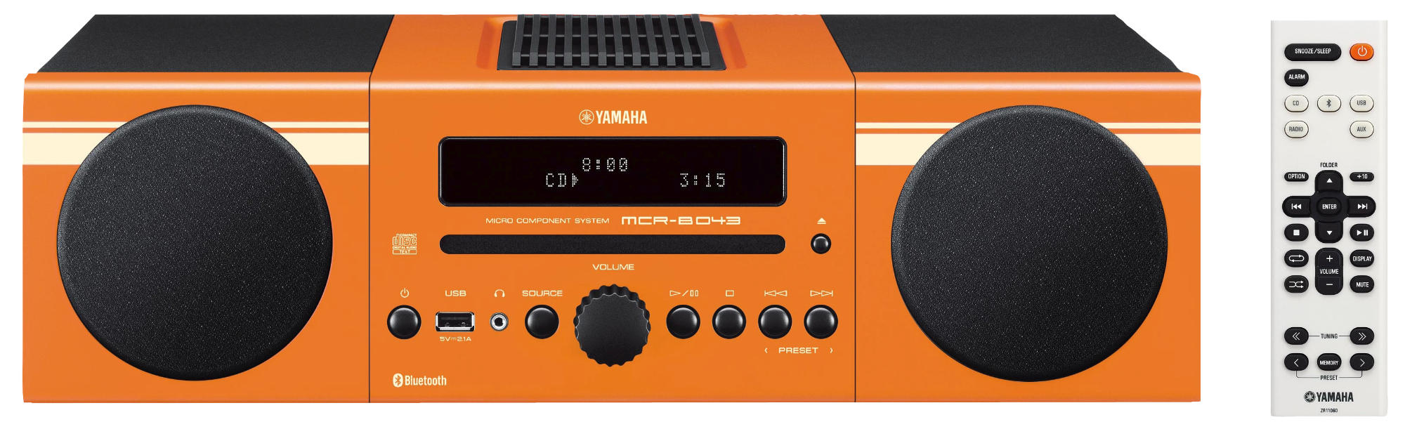 Microcadena - Yamaha MCR-043 Naranja, Bluetooth, Lector CD