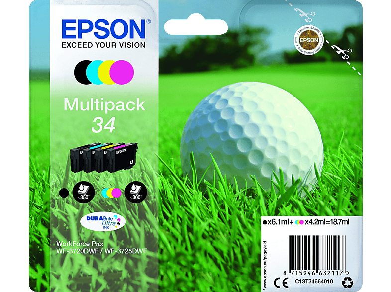 Epson 34 Zwart - Cyaan Magenta Geel (c13t34664010)