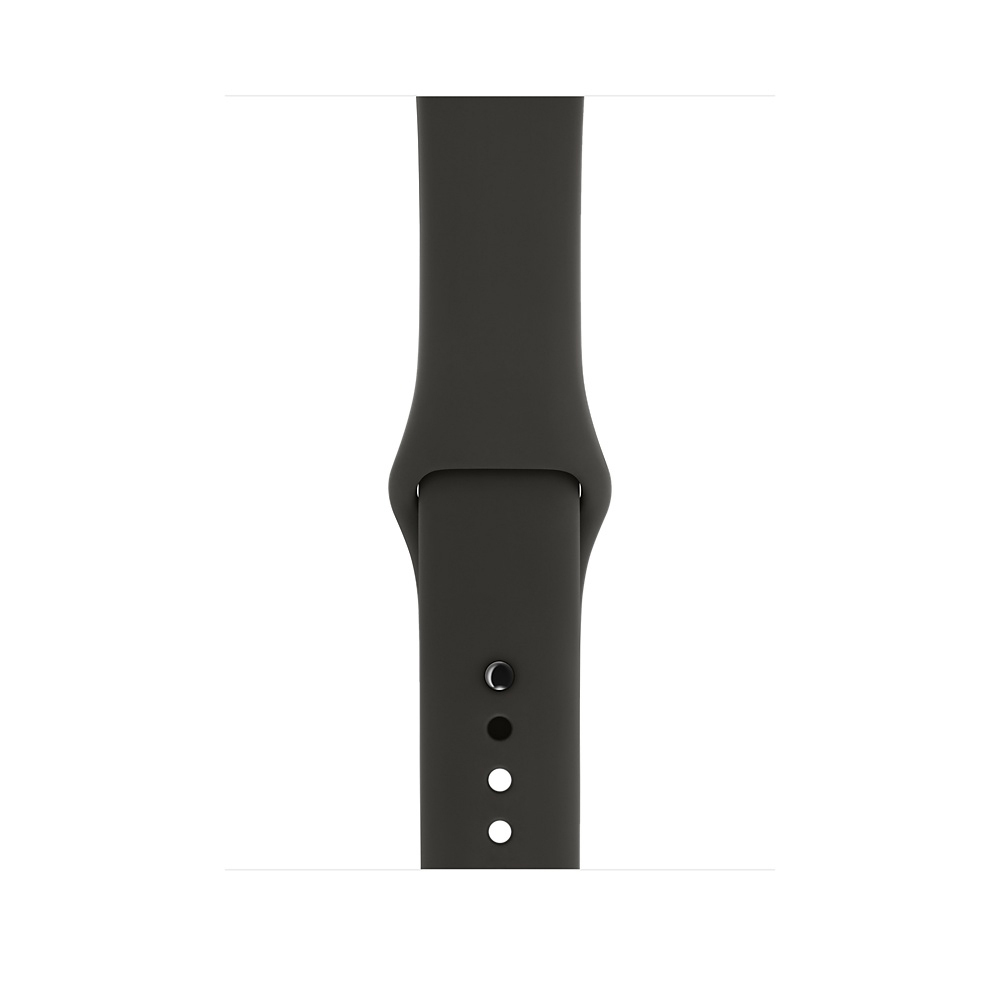 APPLE Watch Series 3 (GPS) 38 mm Smartwatch Aluminium Hochleistungs-Fluorelastomer, 130-200 mm, Space Grau mit Sportarmband Grau