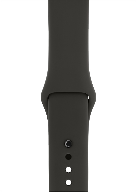 APPLE Watch Series 3 GPS Space Grau, 42 mm Aluminiumgehäuse mit Sportarmband Grau