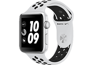APPLE Watch Nike+ - Smartwatch (140-210 mm, Hochleistungs-Fluorelastomer, Silber mit Nike Sportarmband Pure Platinum/Schwarz)