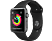 APPLE Watch Series 3 - Smartwatch (140-210 mm, Hochleistungs-Fluorelastomer, Space Grau mit Sportarmband Schwarz)