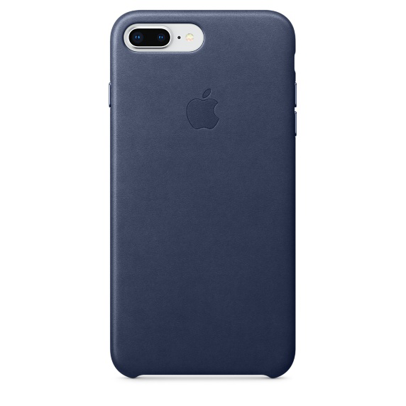 Blauwe Apple iPhone case met Apple logo op de achterkant. Eenvoudig ontwerp.